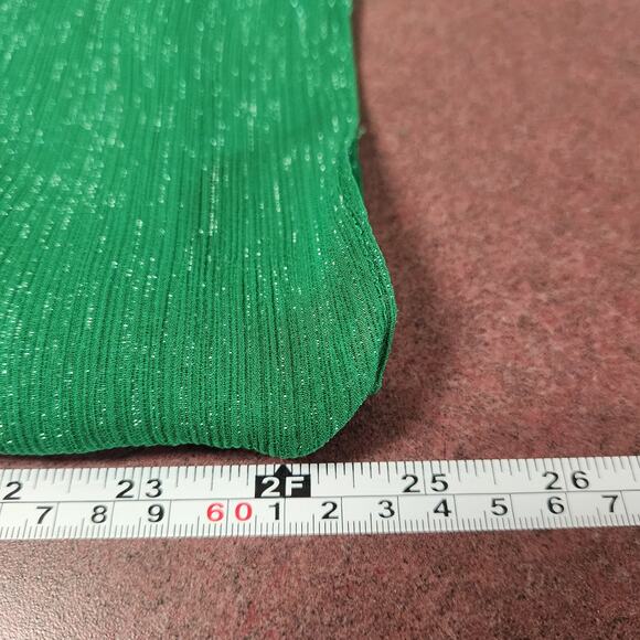 Express Blouse Top Womens Size Large Sheer Green Shimmer Holiday Christmas - Picture 4 of 10